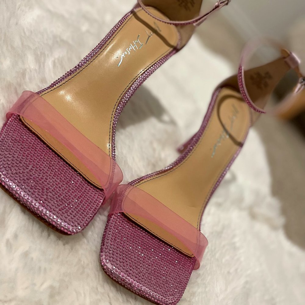 ✨ Betsey Johnson Pink Rhinestone Heels – Size 10 ✨